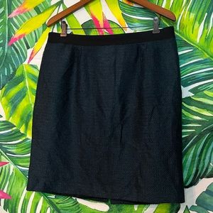 Talbots 14P Dark Blue Acrylic Wool Business Church Office Work Lined Skirt